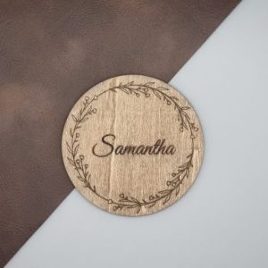 coasters with guest names