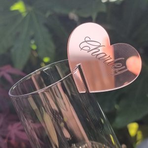 Personalised Heart Wine Glass Tags