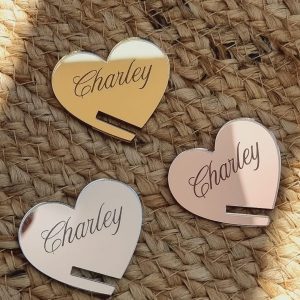Personalised Heart Wine Glass Tags