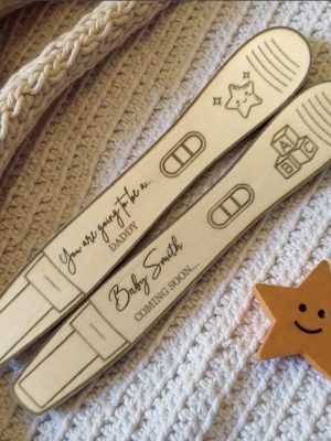 katistudiodesigns Wooden Pregnancy Test Keepsake