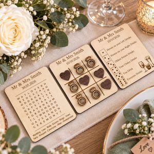 3-in-1 Personalized Wooden Wedding Party Games