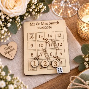 3-in-1 Personalized Wooden Wedding Party Games